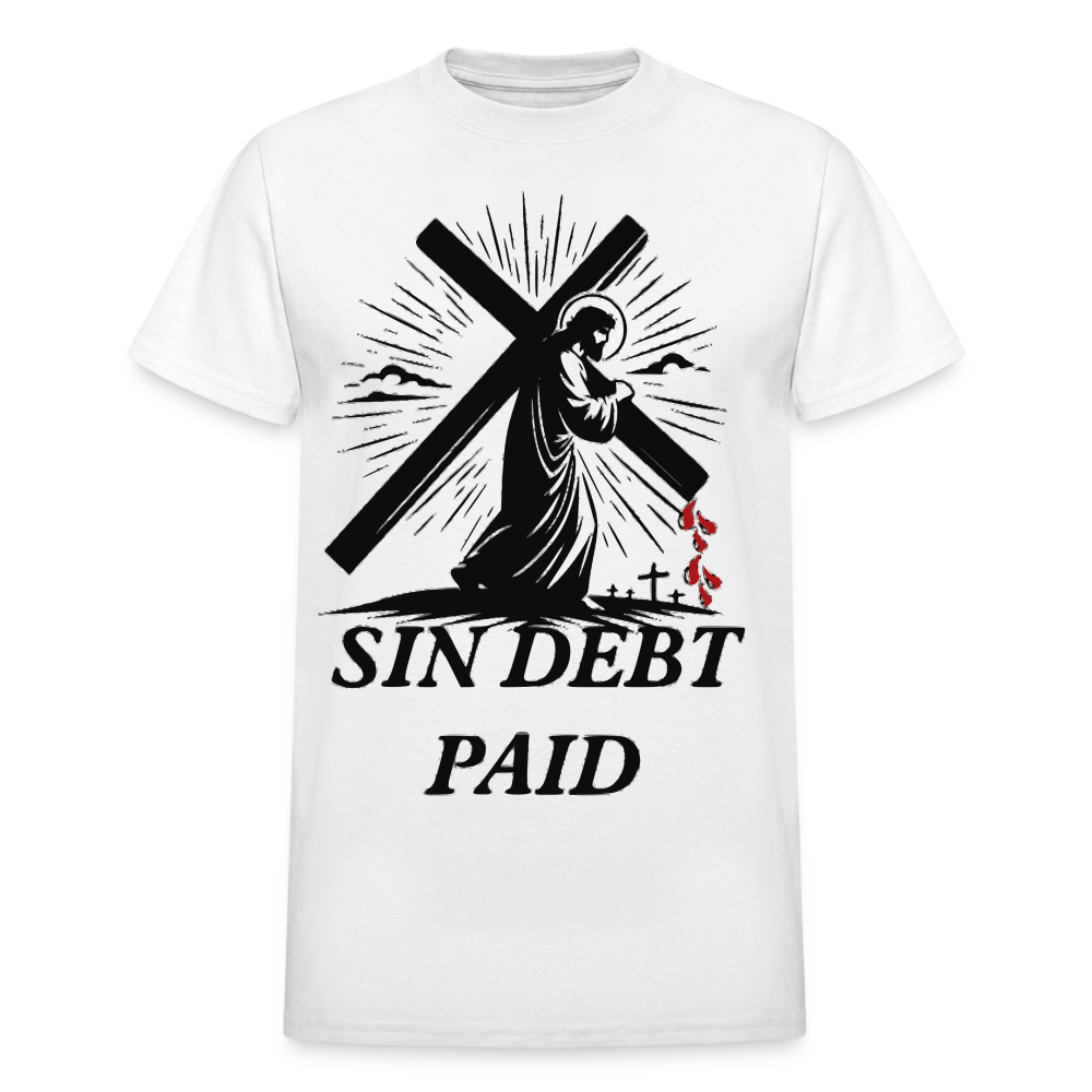 "SIN DEBT PAID" T-Shirt - white