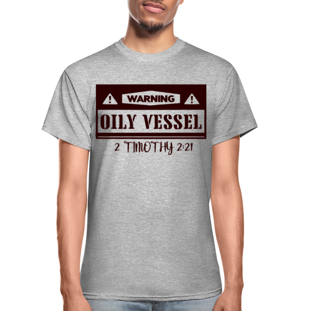 "OILY VESSEL" T-Shirt - heather gray