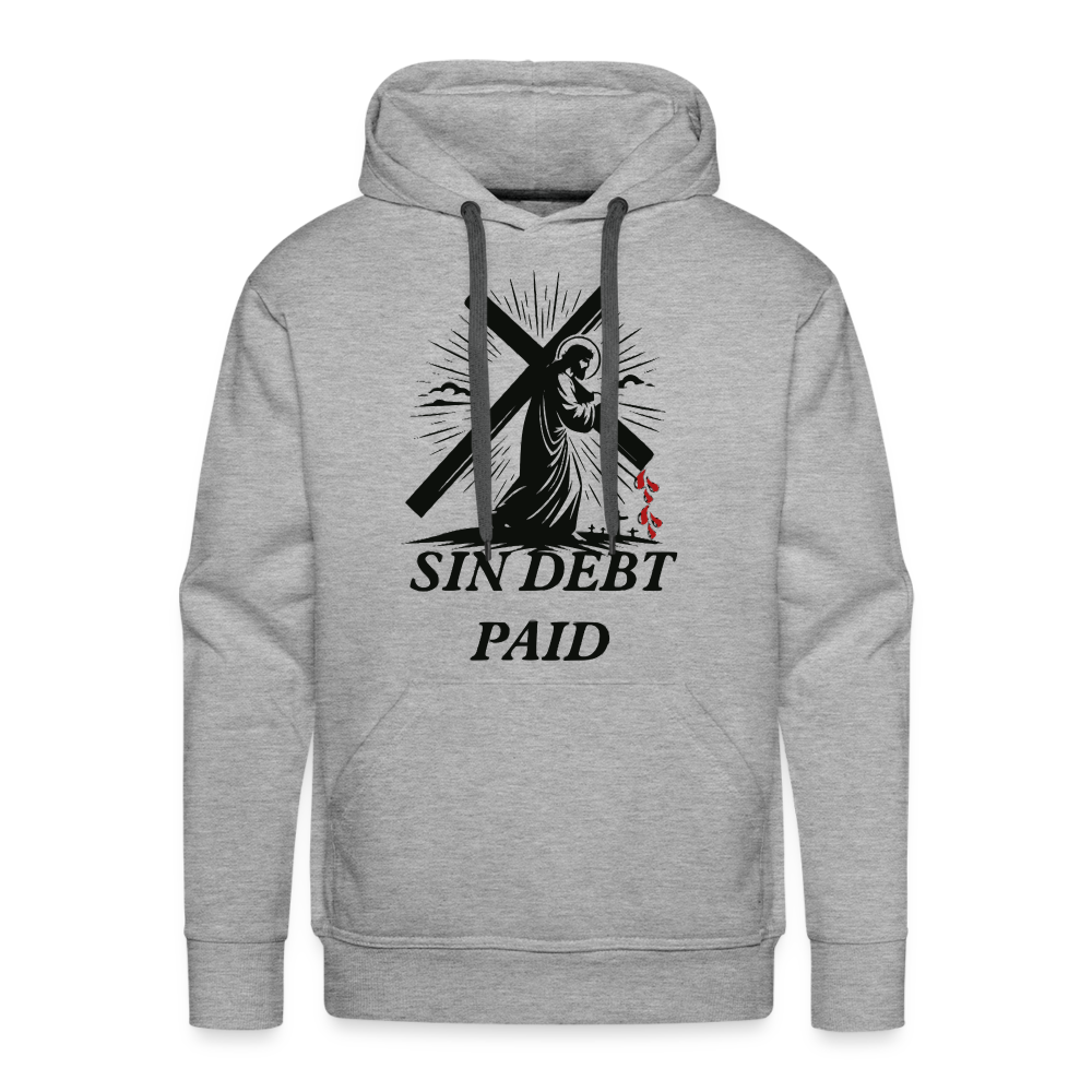 "SIN DEBT PAID" Hoodie - heather grey