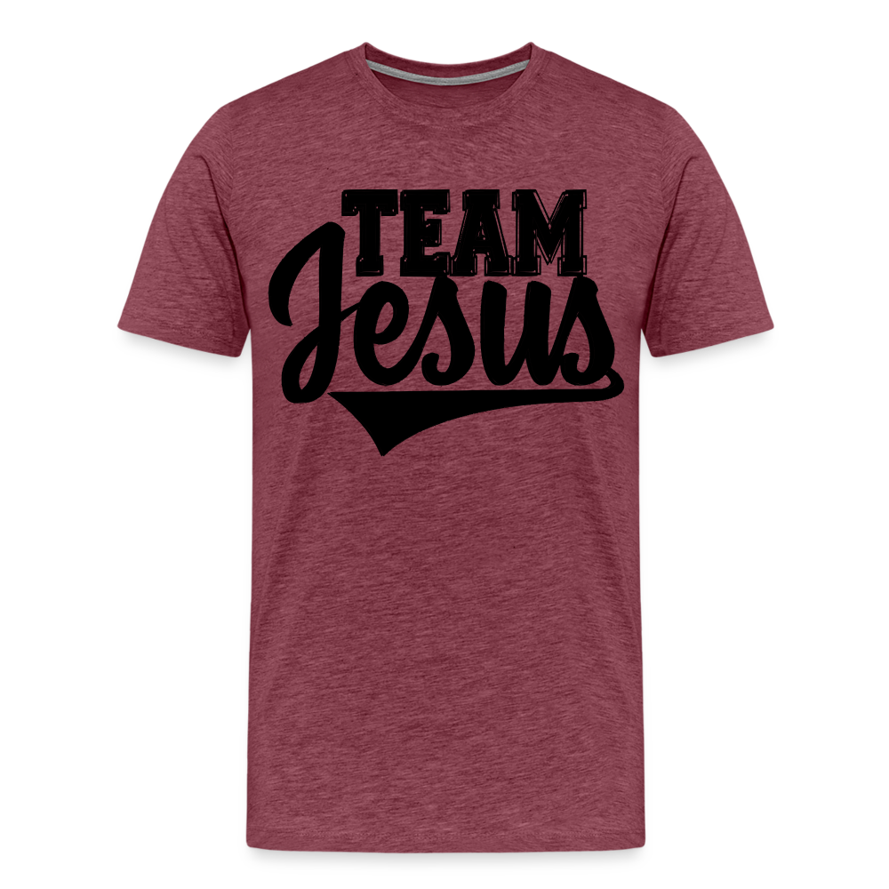 "Team Jesus" T-Shirt - heather burgundy