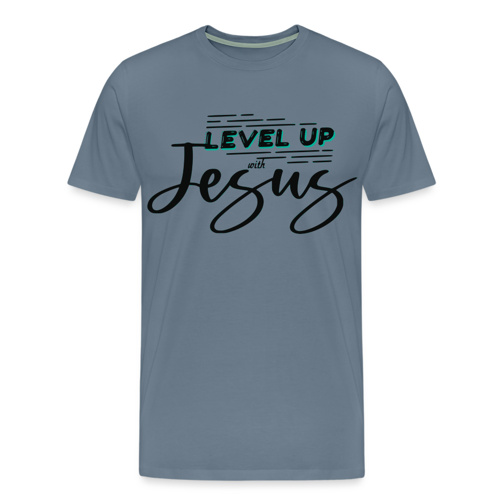 "Level Up" T-Shirt - steel blue