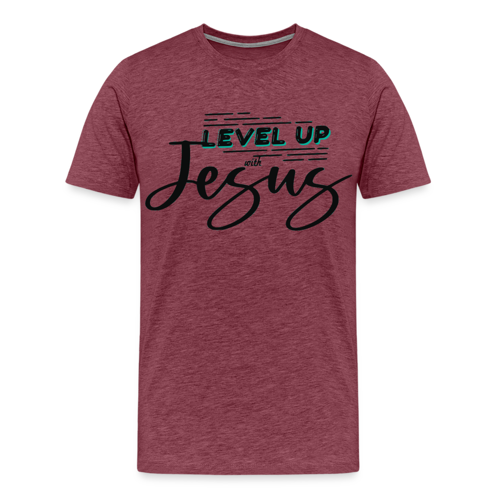 "Level Up" T-Shirt - heather burgundy