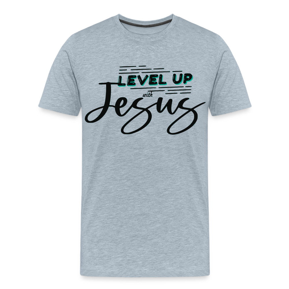 "Level Up" T-Shirt - heather ice blue