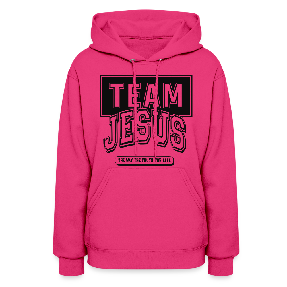 Women's "Team Jesus" Hoodie - fuchsia
