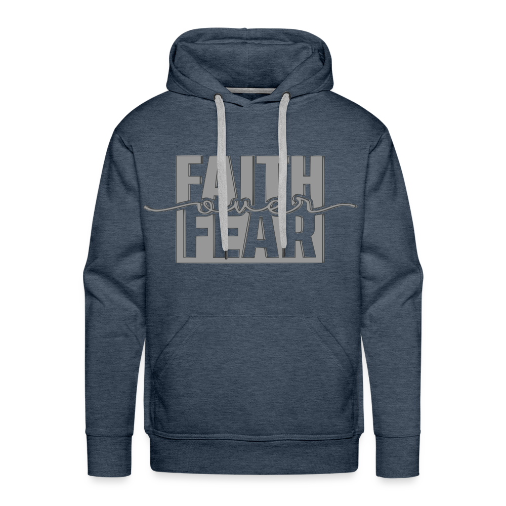 "FAITH OVER FEAR" Hoodie - heather denim