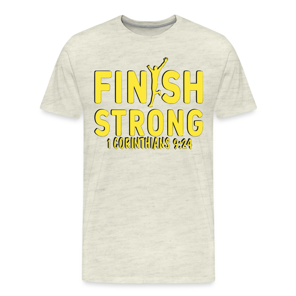 Men's "FINISH STRONG" T-Shirt - heather oatmeal