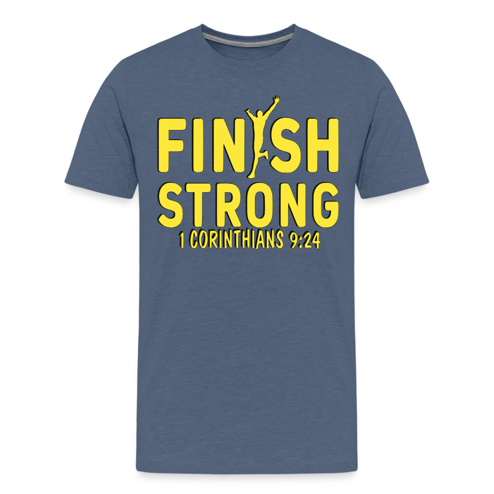 Men's "FINISH STRONG" T-Shirt - heather blue