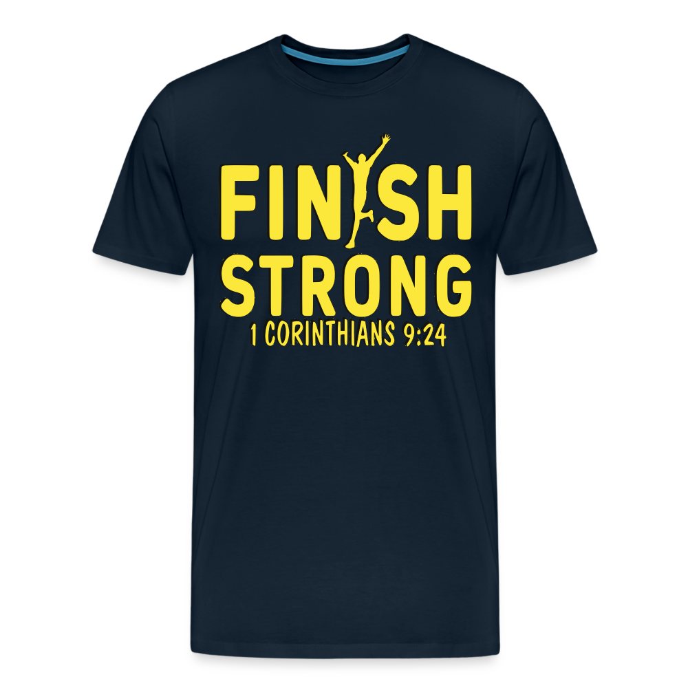 Men's "FINISH STRONG" T-Shirt - deep navy
