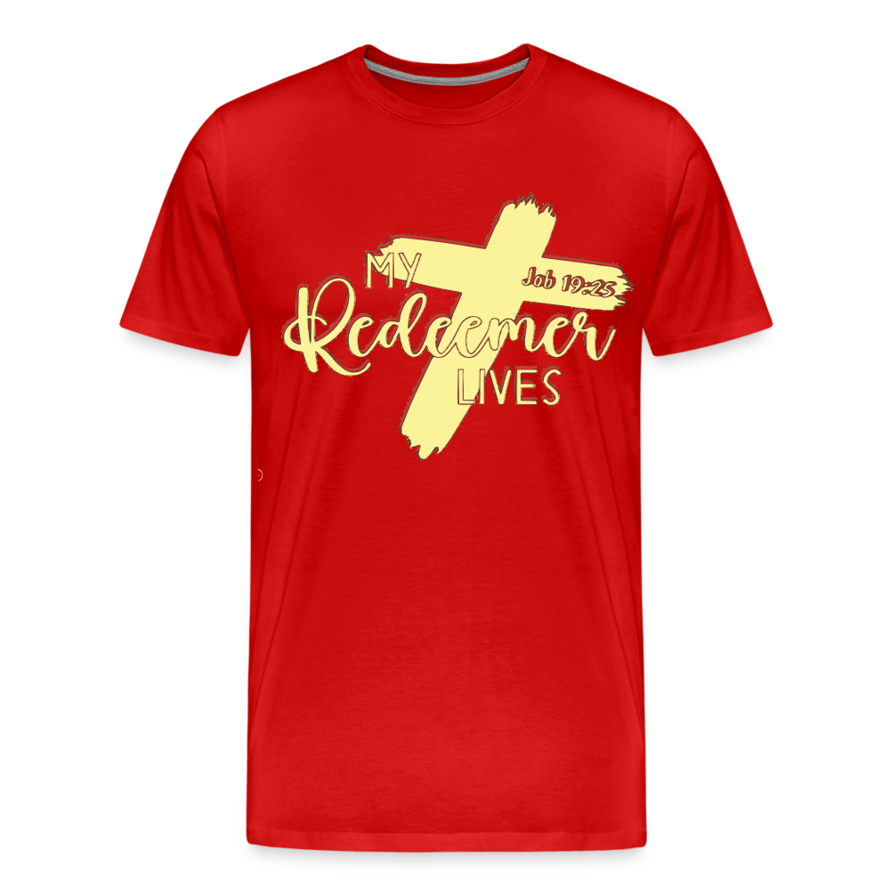 "My Redeemer Lives" T-Shirt - red