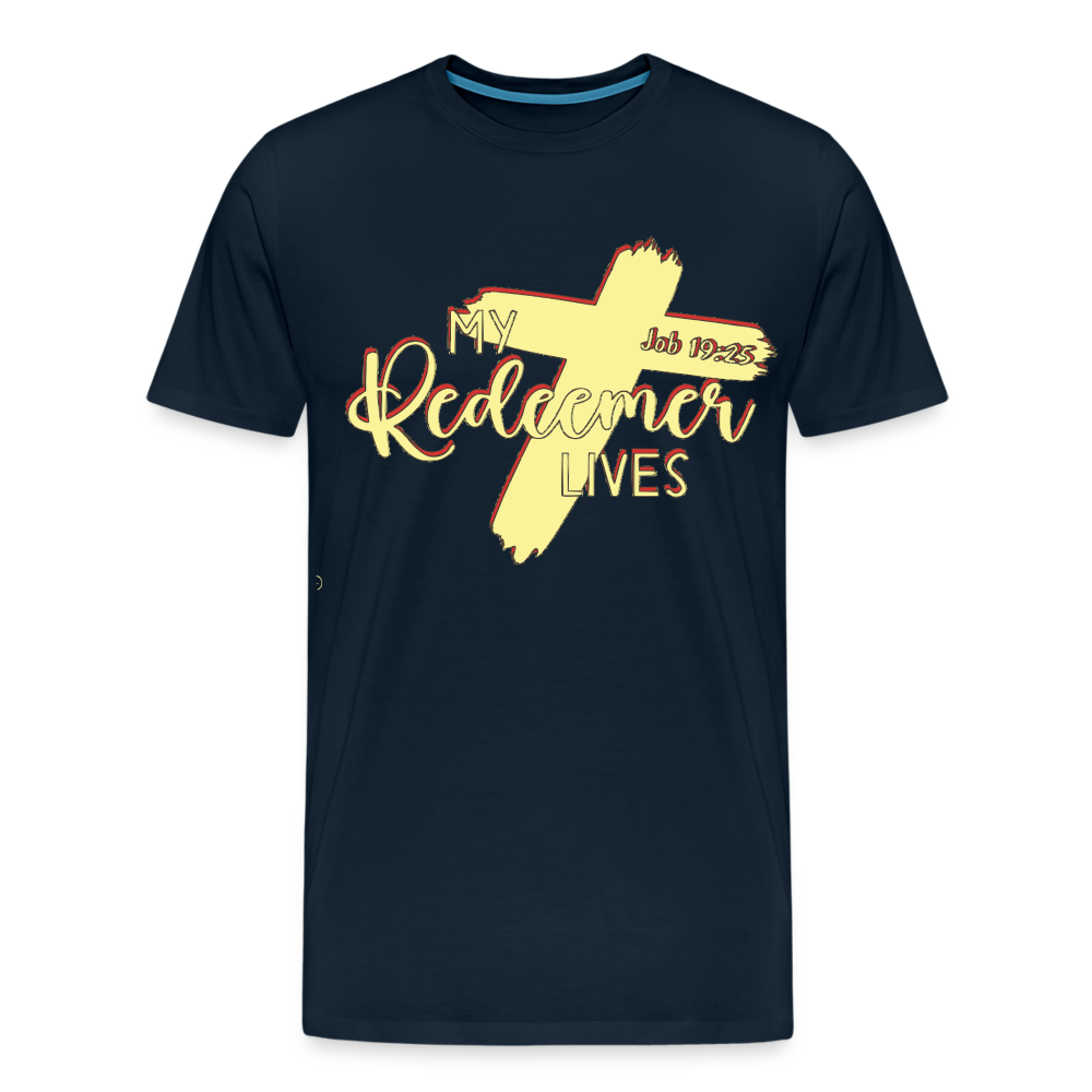"My Redeemer Lives" T-Shirt - deep navy