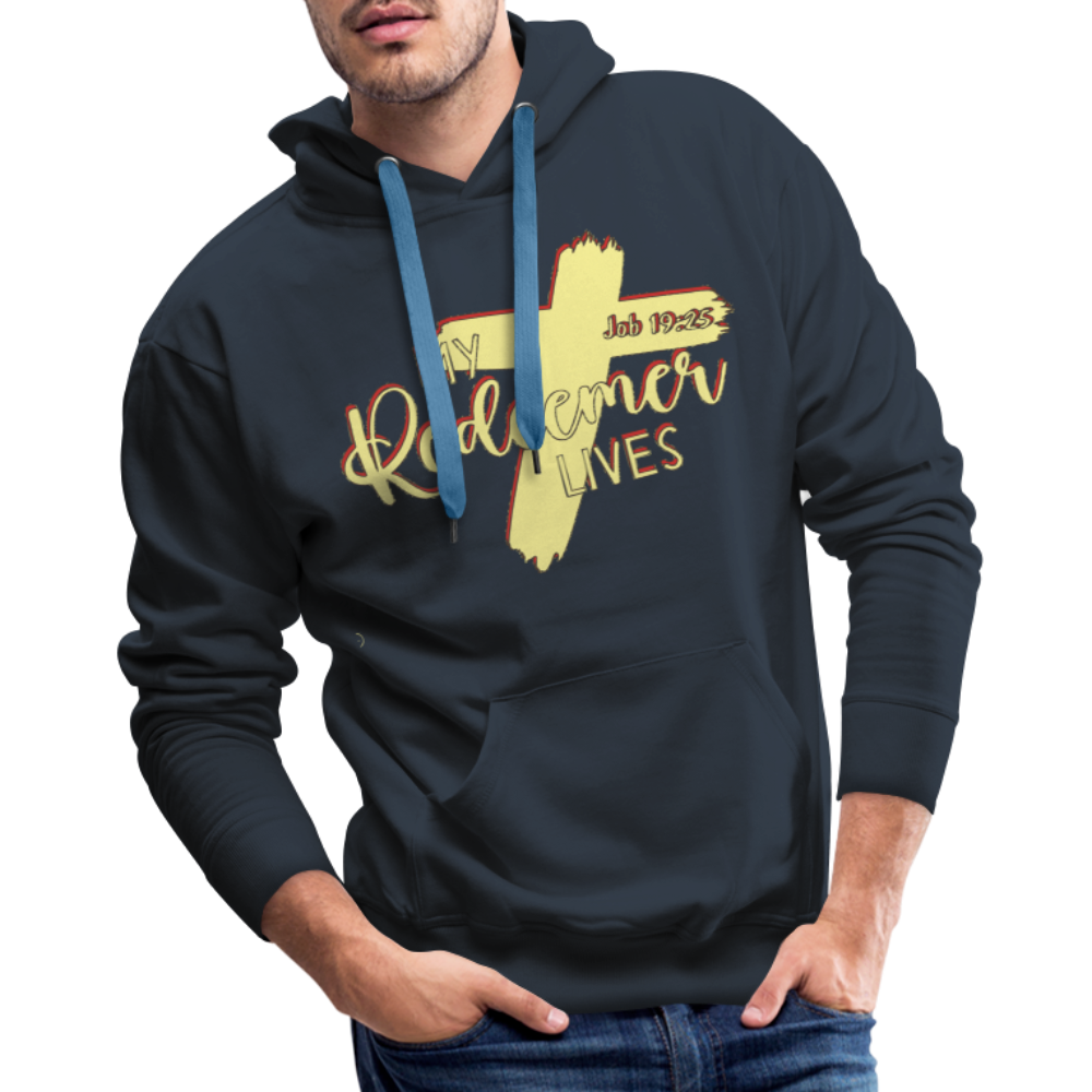 "My Redeemer Lives" Hoodie - navy