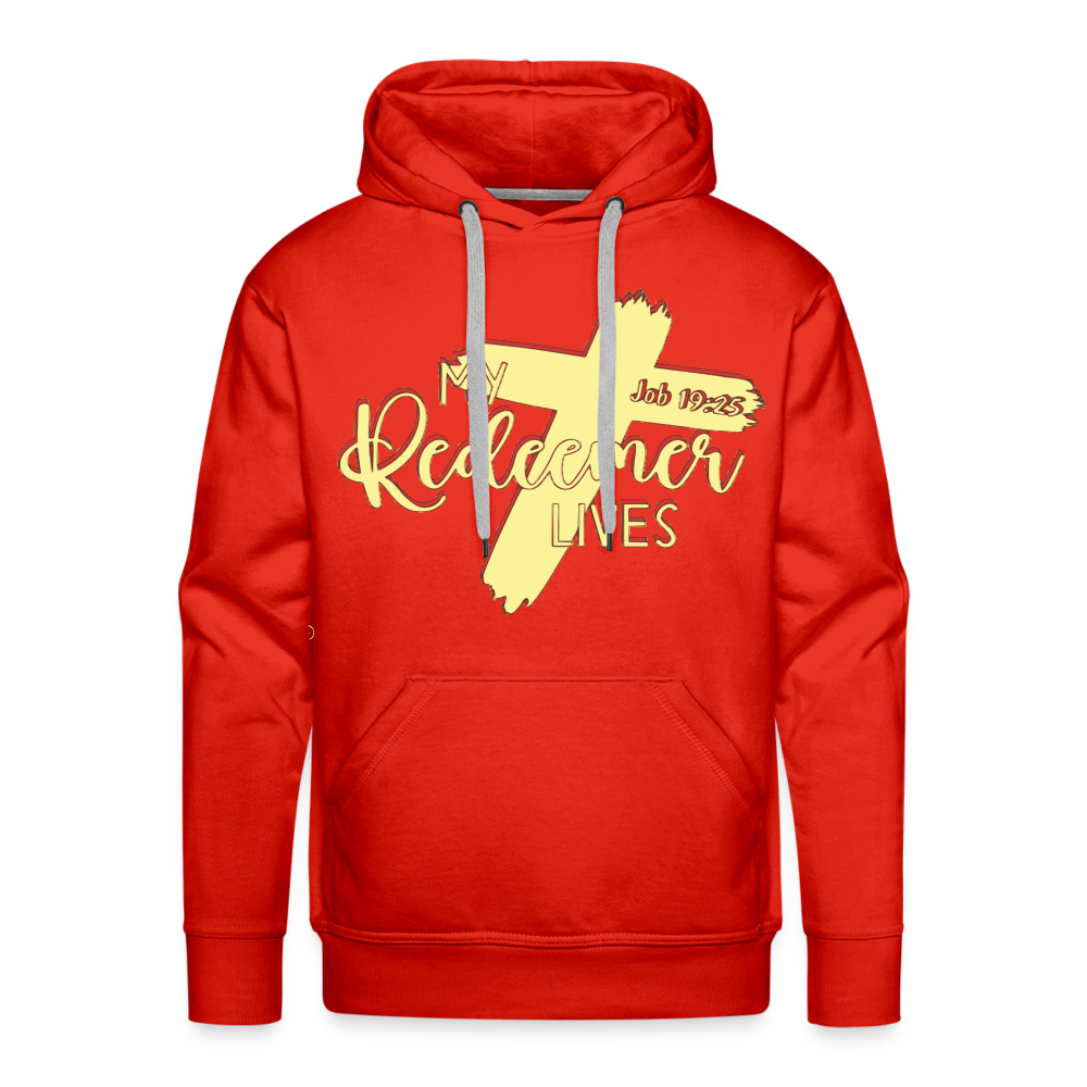 "My Redeemer Lives" Hoodie - red