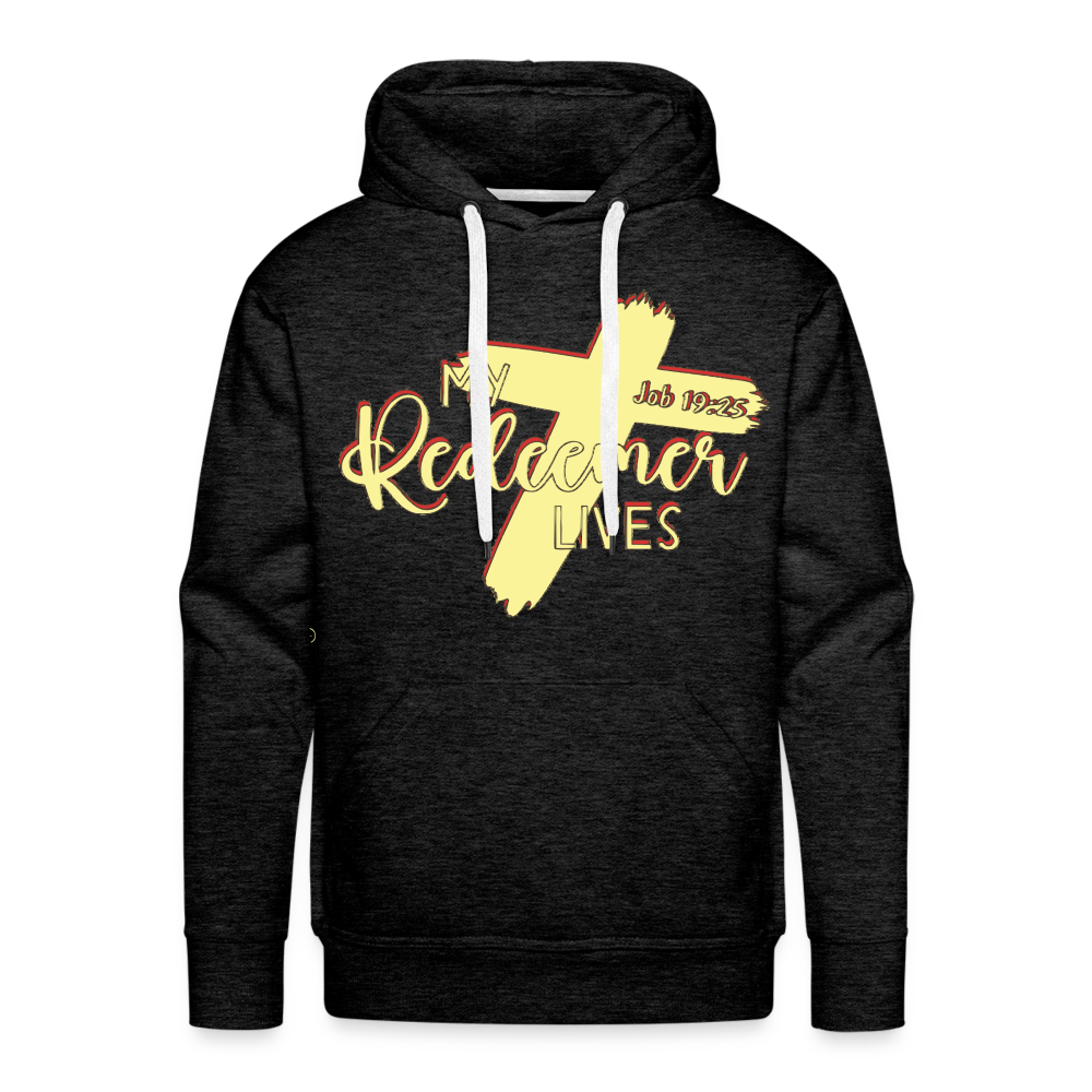 "My Redeemer Lives" Hoodie - charcoal grey