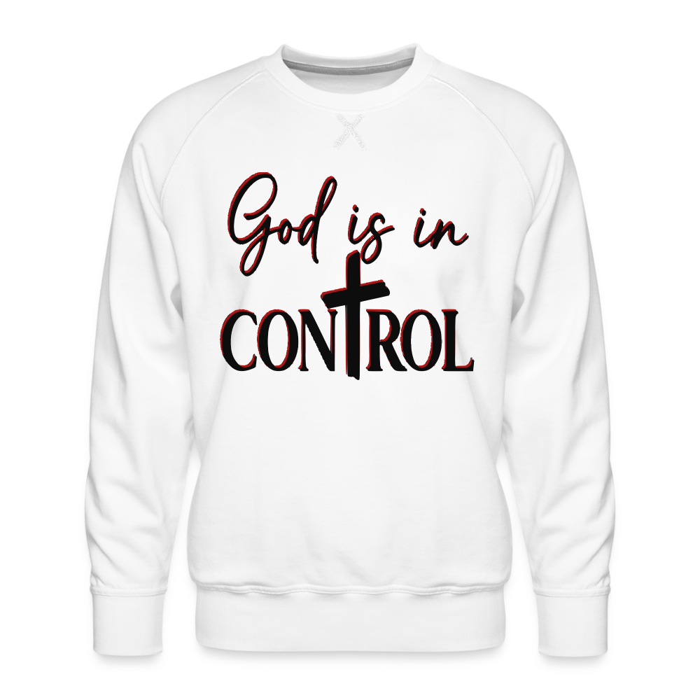Men’s "God Is Control"  Sweatshirt - white