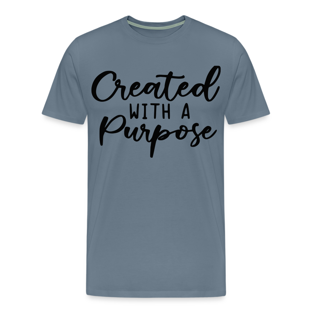 "Created With A Purpose" T-Shirt - steel blue