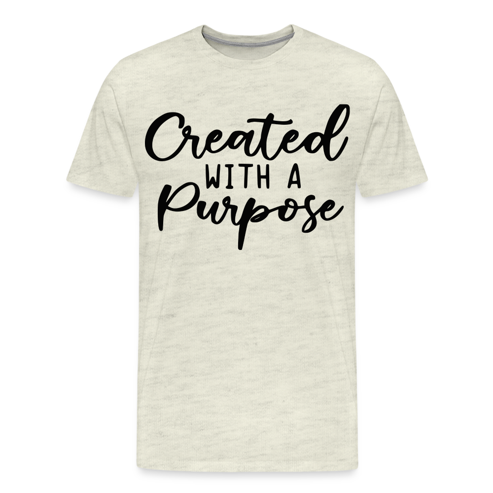 "Created With A Purpose" T-Shirt - heather oatmeal