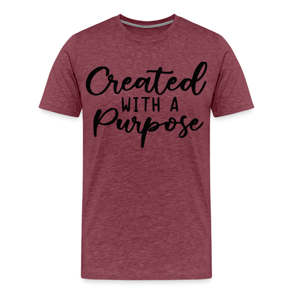 "Created With A Purpose" T-Shirt - heather burgundy