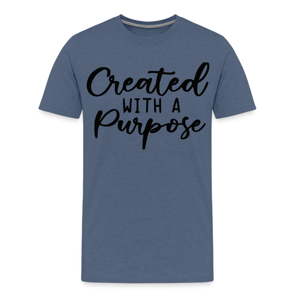 "Created With A Purpose" T-Shirt - heather blue