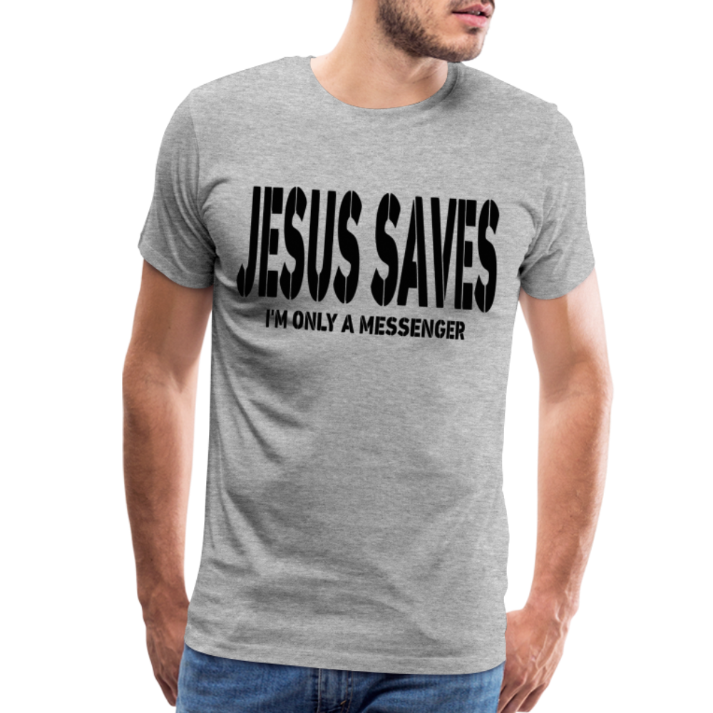 "Jesus Saves" T-Shirt - heather gray