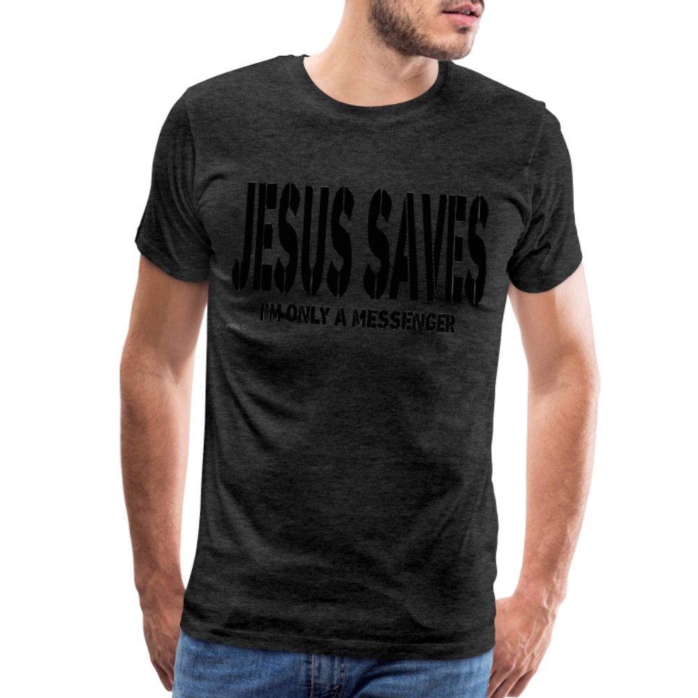 "Jesus Saves" T-Shirt - charcoal grey