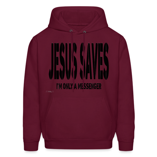 "Jesus Saves" Hoodie - burgundy