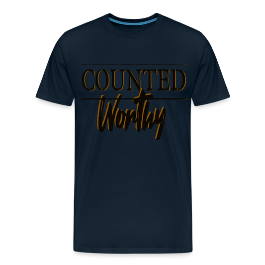 "COUNTED WORTHY"  T-Shirt - deep navy