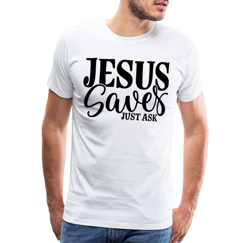 "Jesus Saves" T-Shirt - white