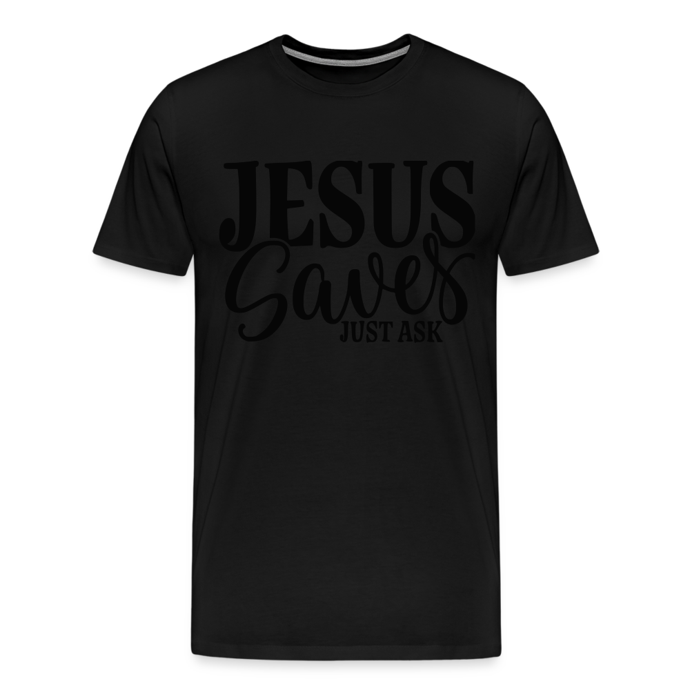 "Jesus Saves" T-Shirt - black