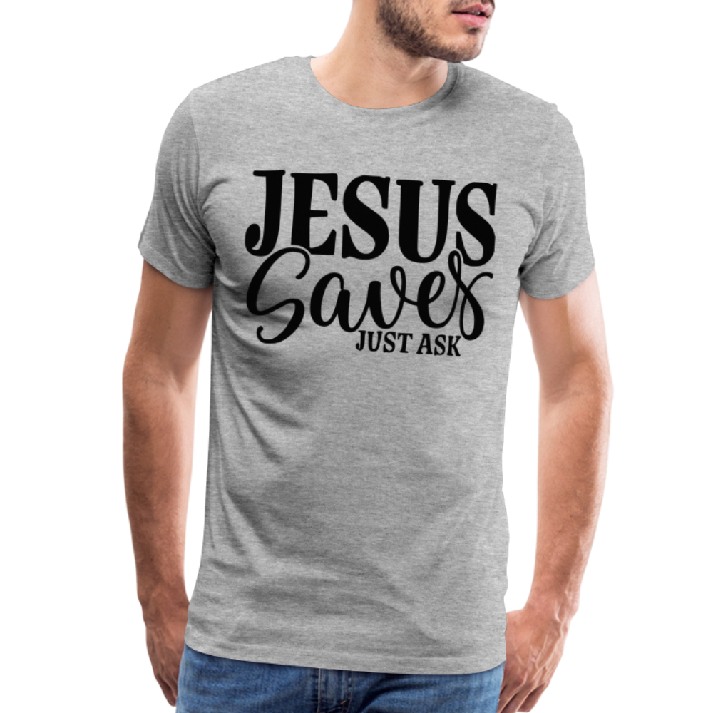 "Jesus Saves" T-Shirt - heather gray