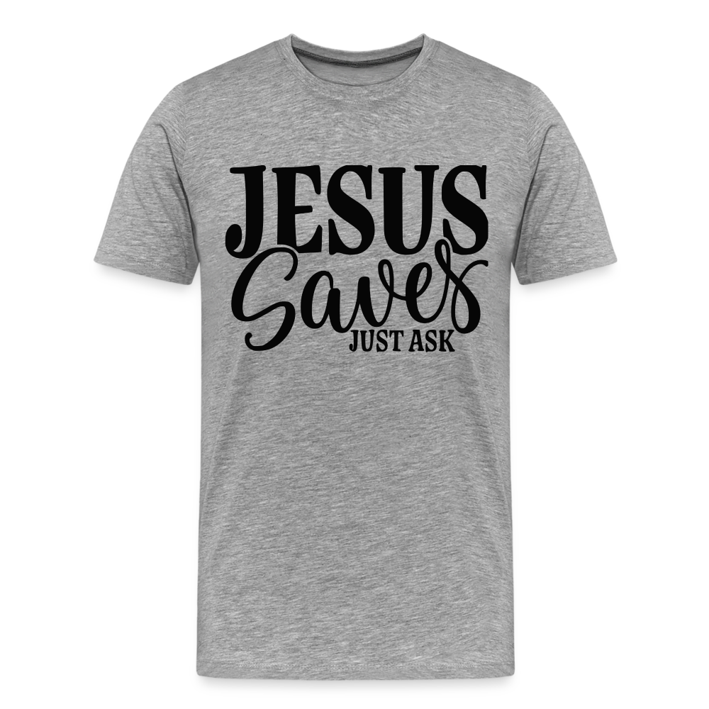 "Jesus Saves" T-Shirt - heather gray