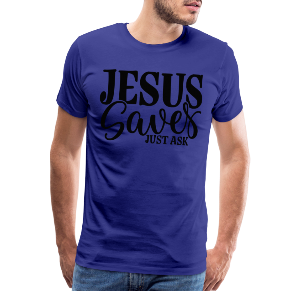 "Jesus Saves" T-Shirt - royal blue