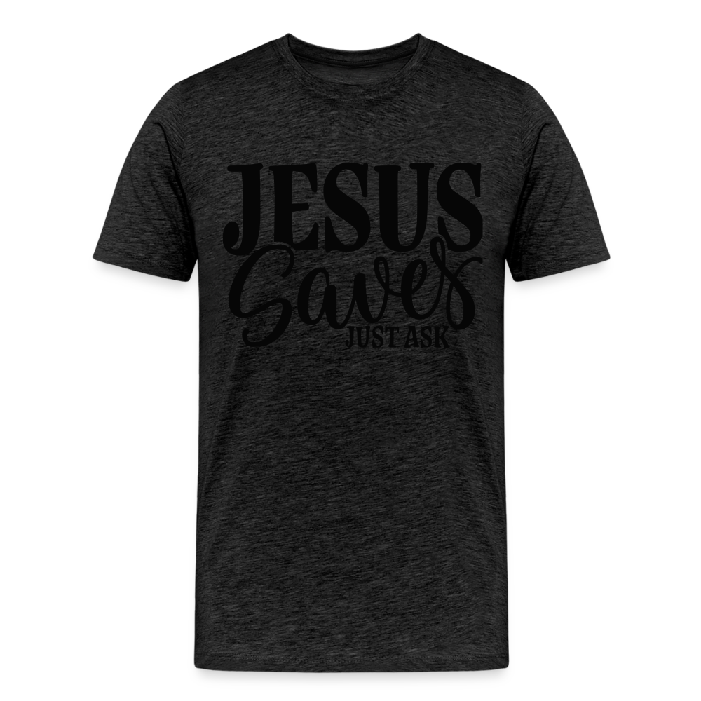 "Jesus Saves" T-Shirt - charcoal grey