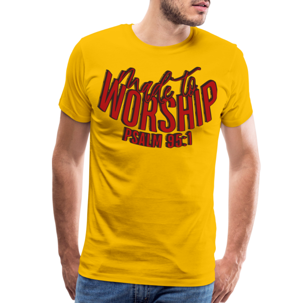 "Made To Worship" T-Shirt - sun yellow