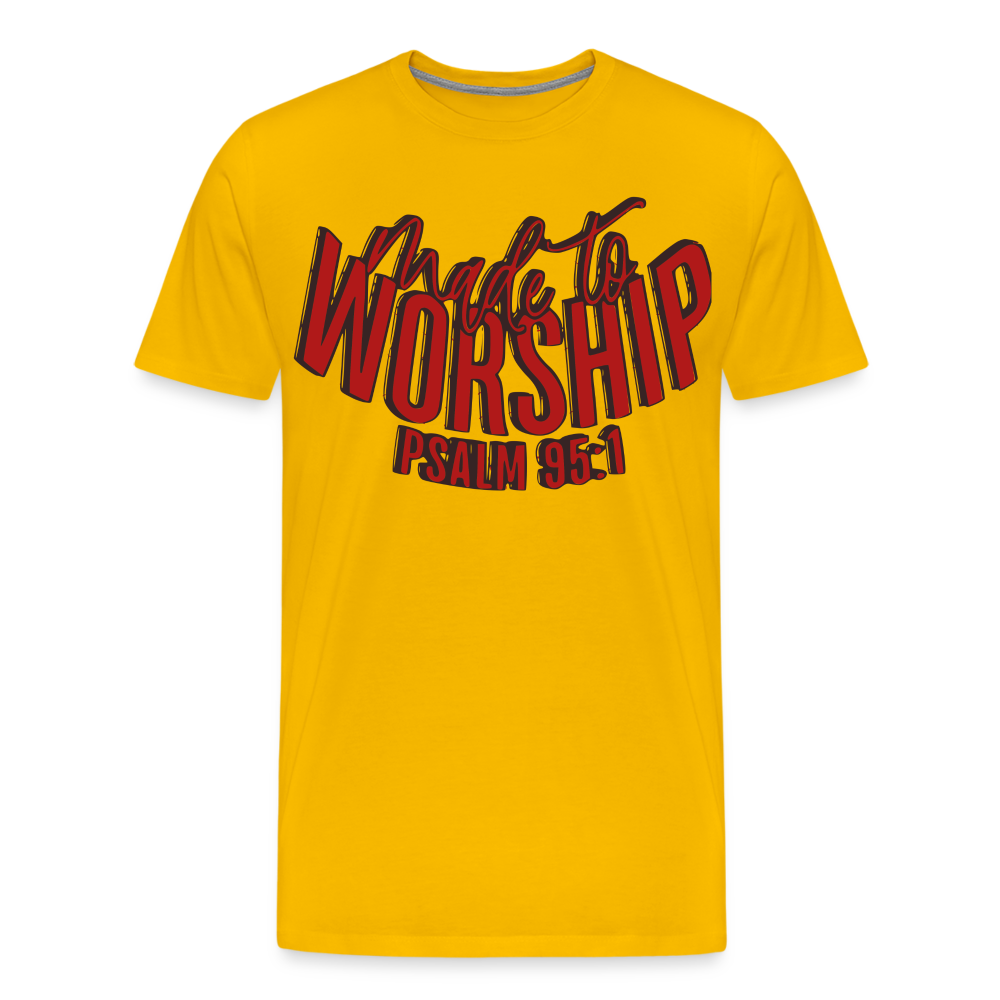 "Made To Worship" T-Shirt - sun yellow