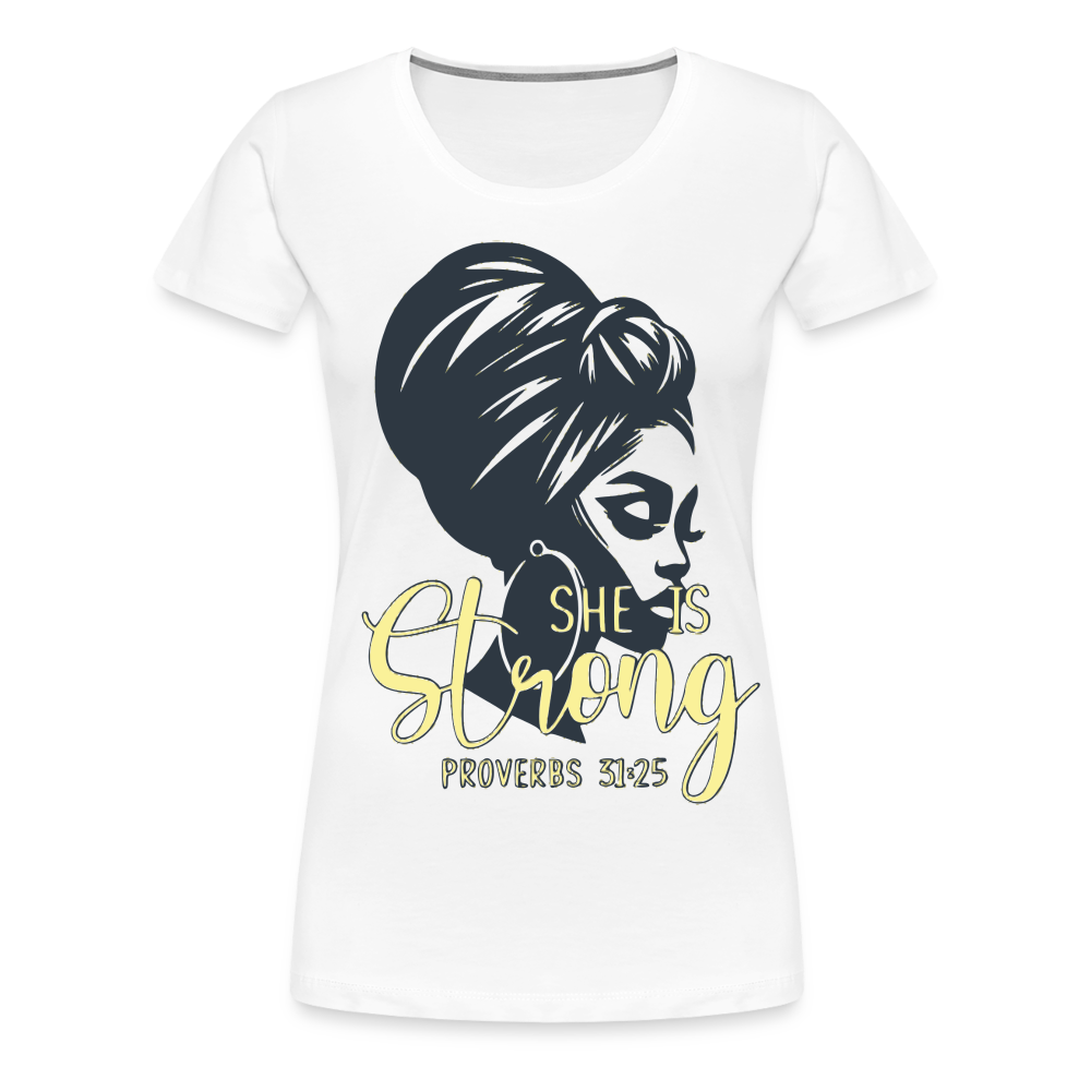 Women’s "She Is Strong" T-Shirt - white