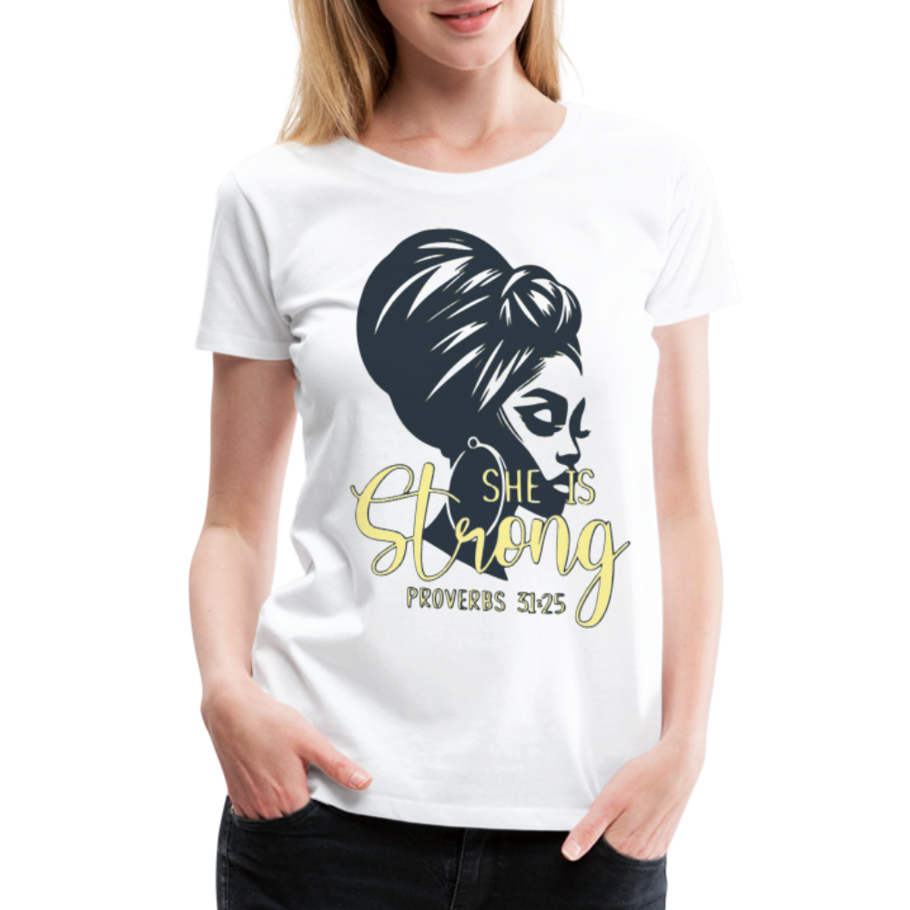 Women’s "She Is Strong" T-Shirt - white