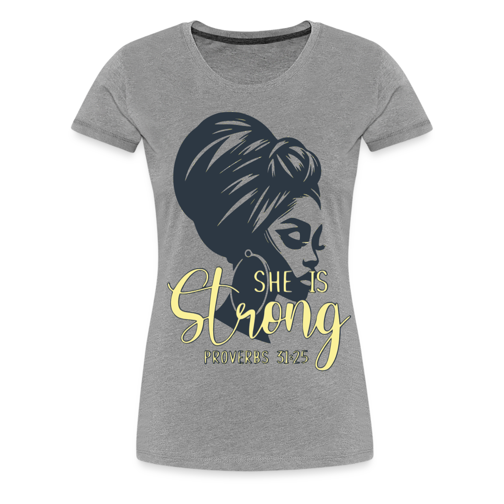 Women’s "She Is Strong" T-Shirt - heather gray