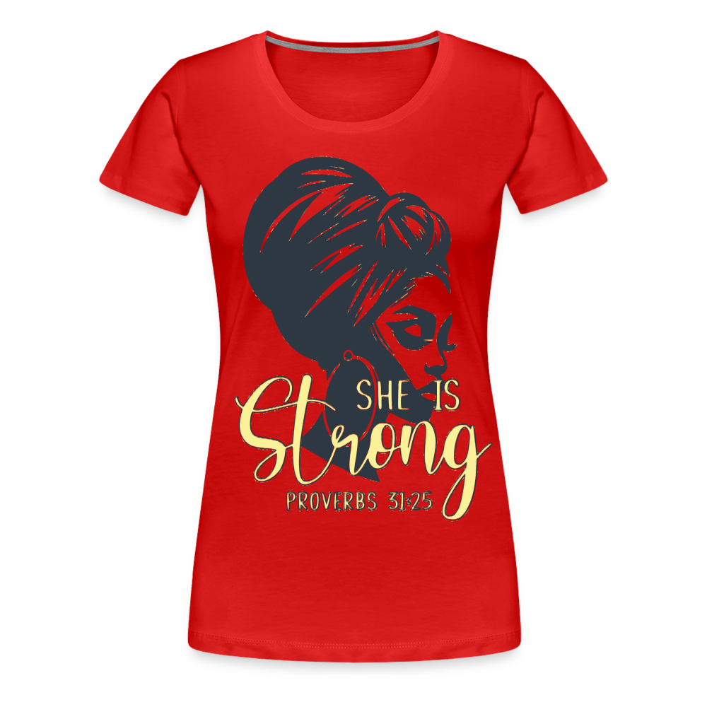 Women’s "She Is Strong" T-Shirt - red