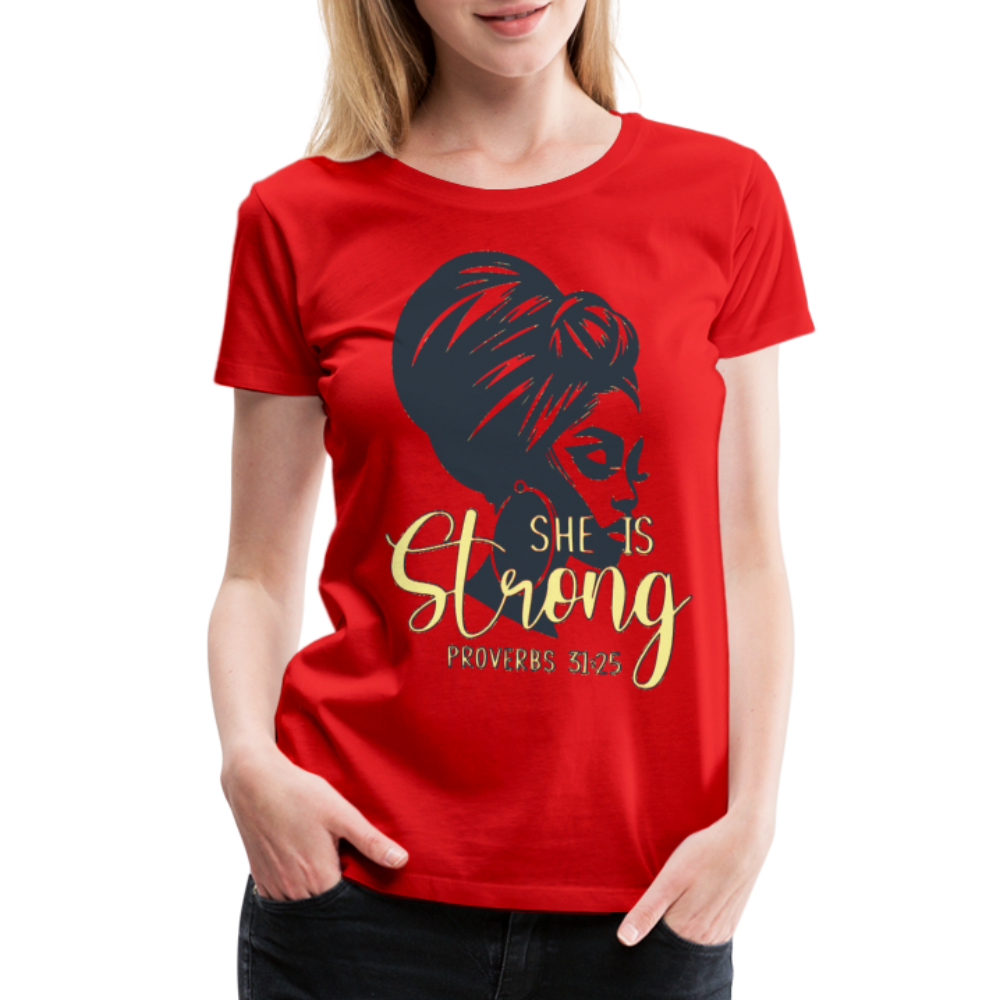 Women’s "She Is Strong" T-Shirt - red