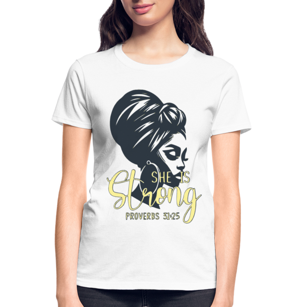 "She Is Strong" T-Shirt - white