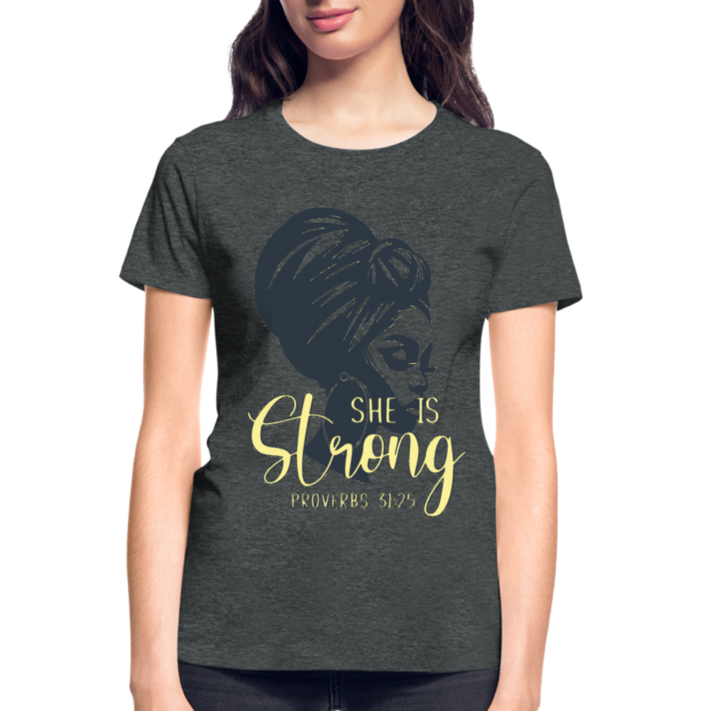 "She Is Strong" T-Shirt - deep heather