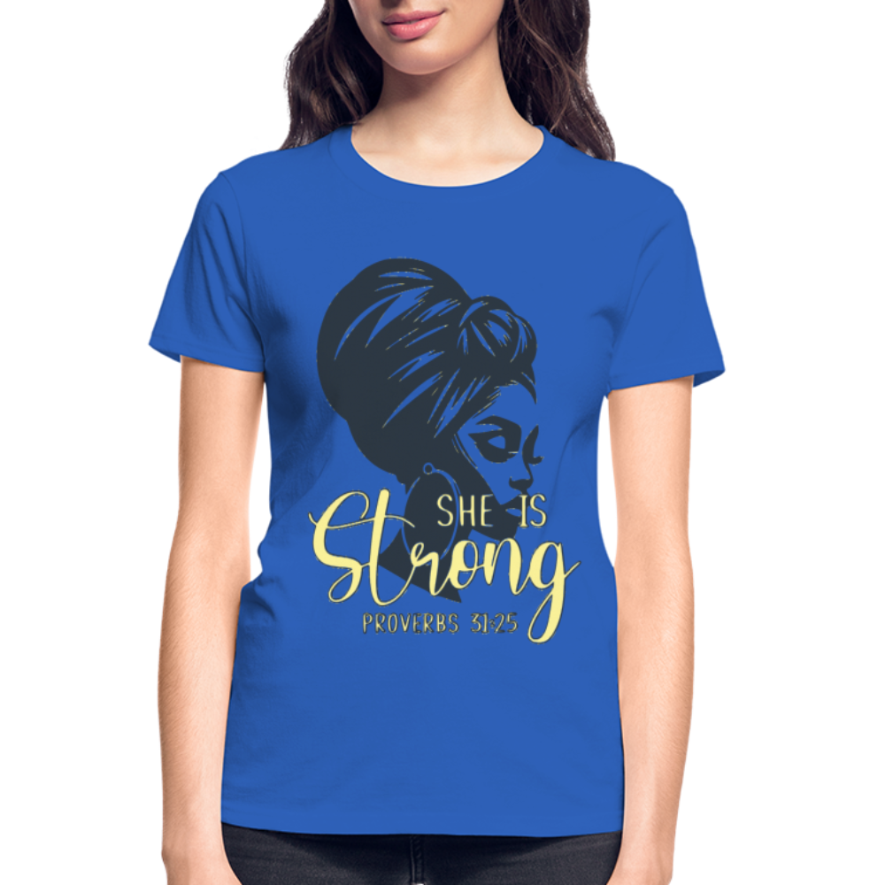 "She Is Strong" T-Shirt - royal blue