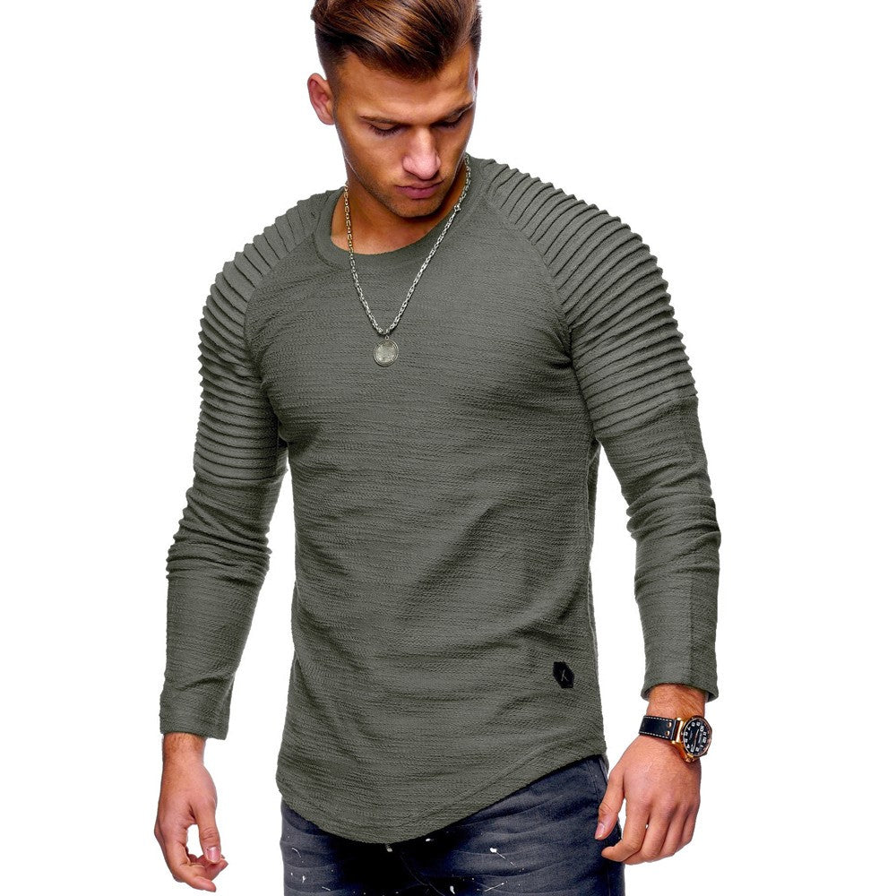 Men Cotton Regular Solid Full Sleeve Regular Tees - Lee Ola's Clothing