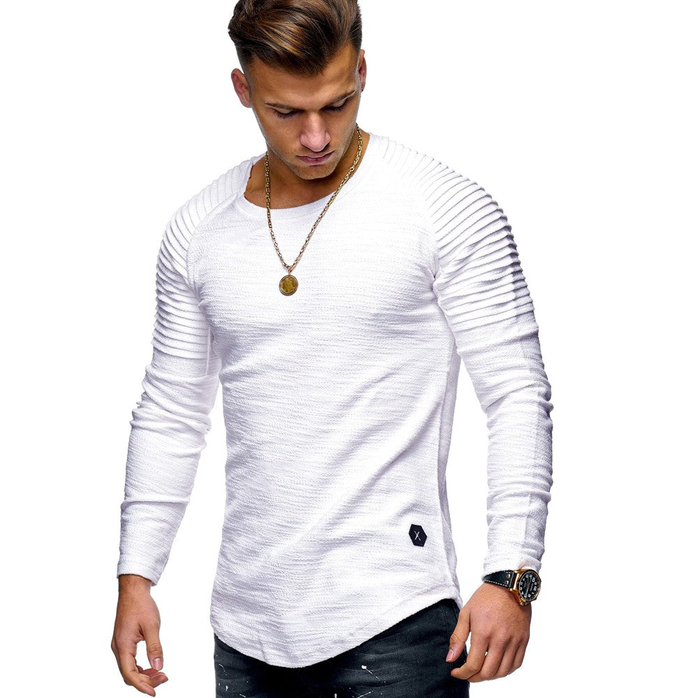 Men Cotton Regular Solid Full Sleeve Regular Tees - Lee Ola's Clothing