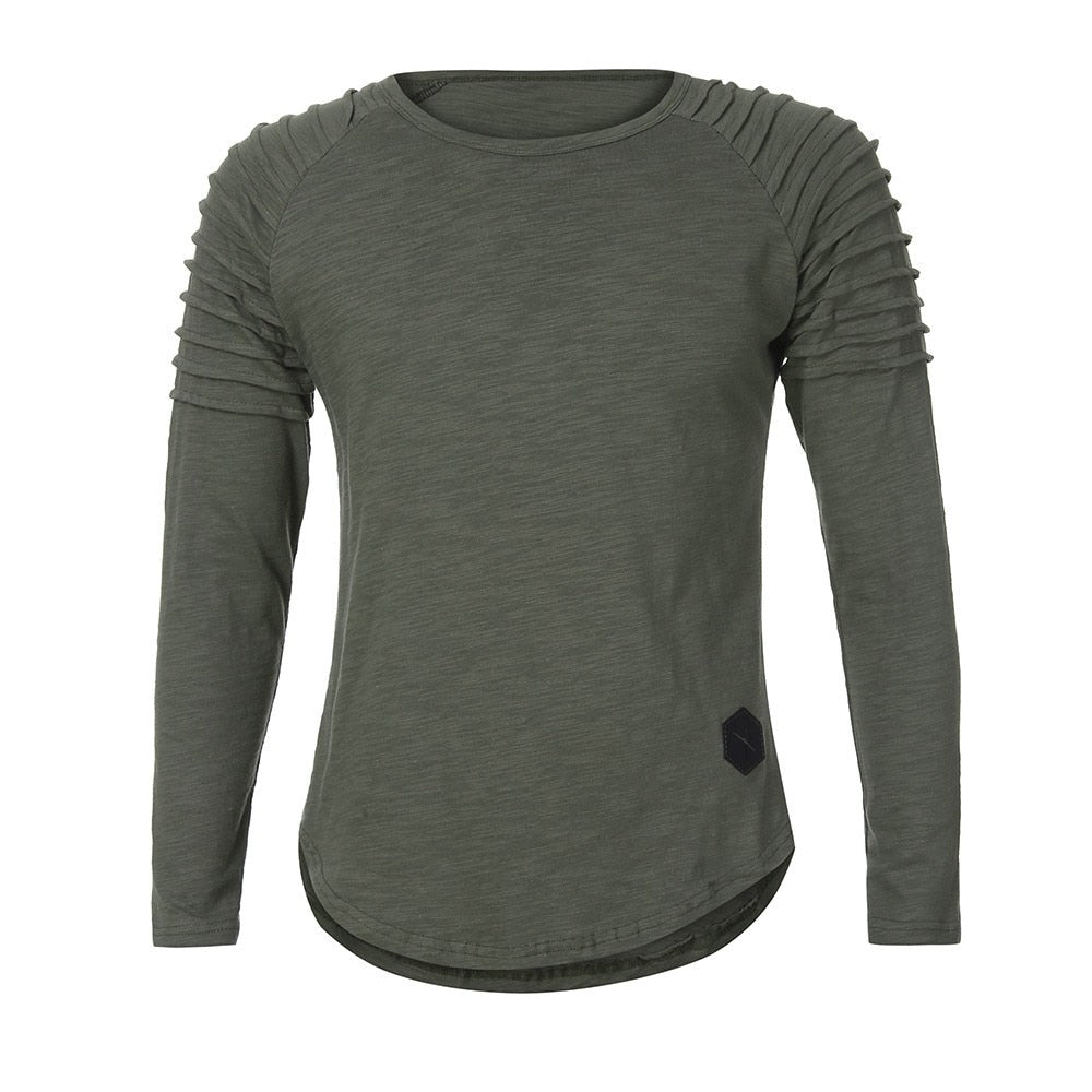 Men Cotton Regular Solid Full Sleeve Regular Tees - Lee Ola's Clothing