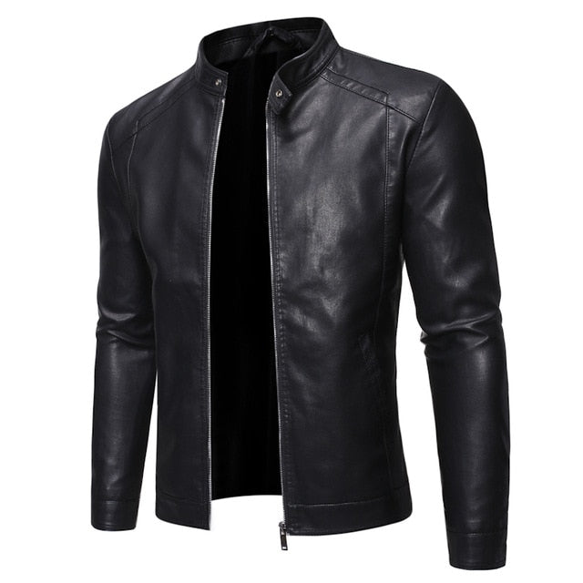 Men Faux Leather Jacket - Lee Ola's Clothing