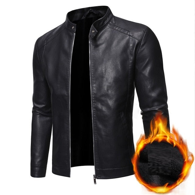 Men Faux Leather Jacket - Lee Ola's Clothing