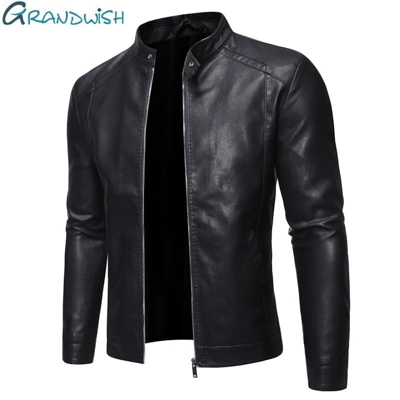 Men Faux Leather Jacket - Lee Ola's Clothing