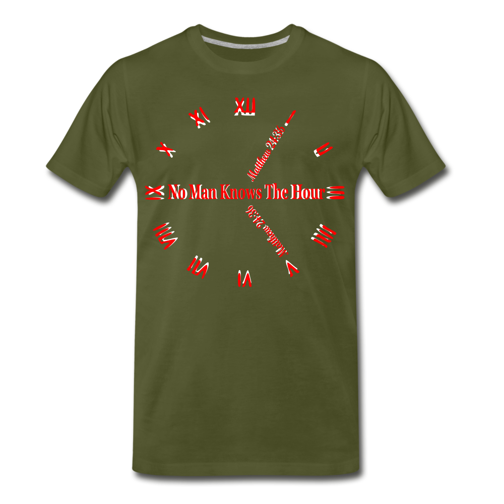 Men's "No Man Knows The Hour" T-Shirt - olive green