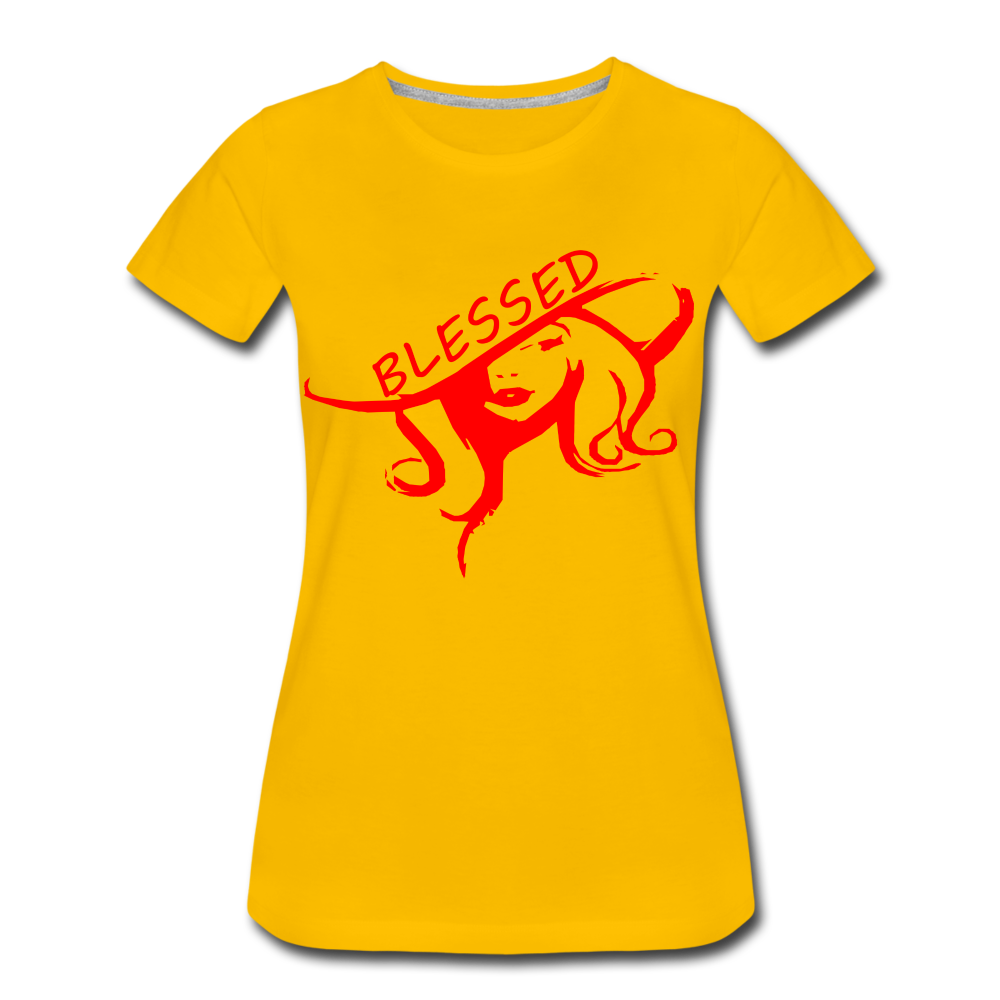 Women’s Premium "Blessed" T-Shirt - sun yellow